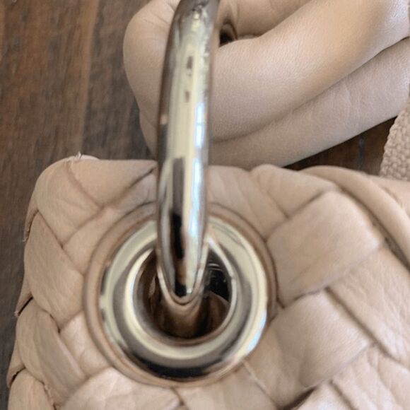 Christopher Kon Large Leather Woven Hobo Bag - Boho Chic, Spacious & Elegant - Picture 10 of 11